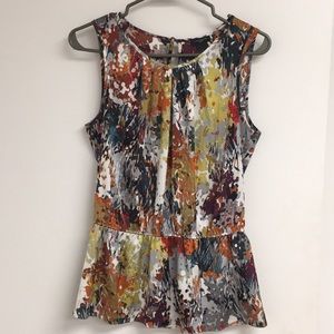 Ann Taylor sleeveless peplum blouse size S
